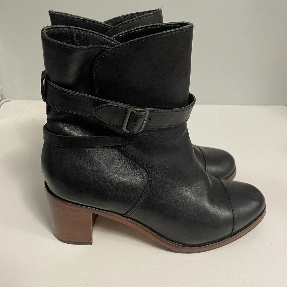 Wolverine 1000 Mile Samantha Pleet Bonny Pull On Black Leather‎ Boots Size 8M